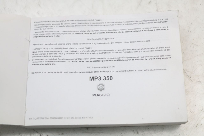 photo de INSTRUKCJA OBSŁUGI PIAGGIO MP3 HPE 350 (2018 - 2020) - Inny kąt widzenia